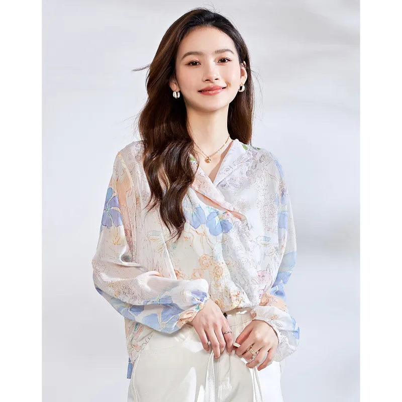 Love Elaine Spring, Summer, Fall Shirt Loose Fit Women's Hundred Flowers Shirt-2
