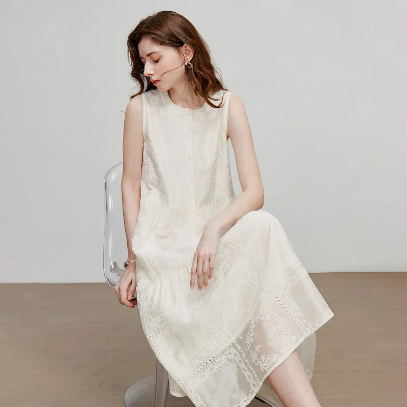 Initial Language Sleeveless Dress Women's-5