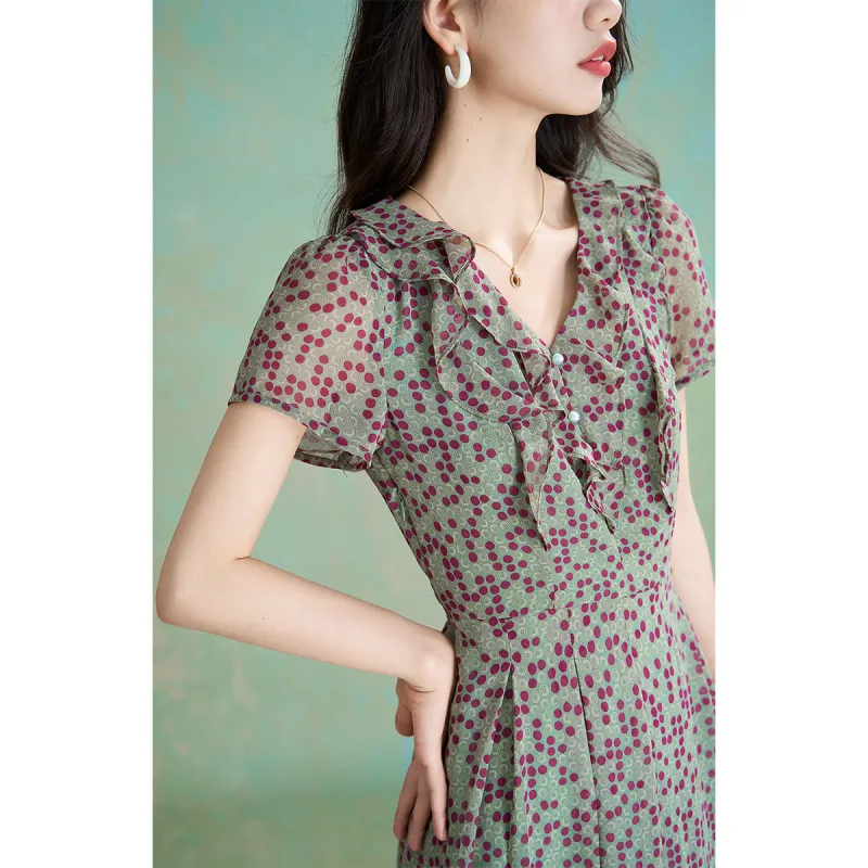 Mylan Short Sleeved Dress Women's Pea Green-4
