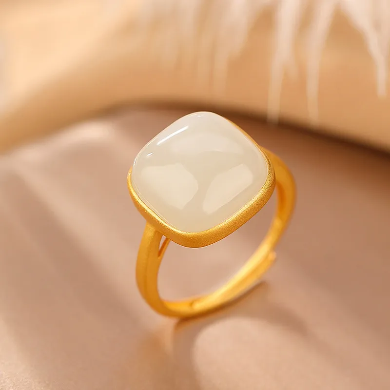 Royal Heaven's Choice Rings Pale Greenish White Jade Unisex-1