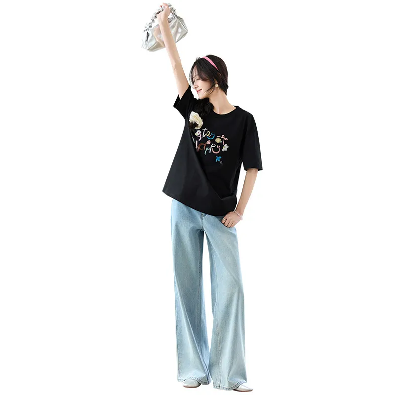 SENTUBILA Drop Shoulder Sleeve T Shirt Women's-21
