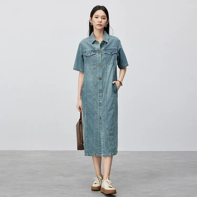 SENTUBILA Short Sleeved Dresses Women's Morocco Blue-5