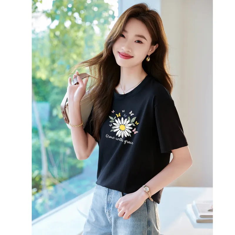 XINFEIYU Regular T Shirt Women's Black-3