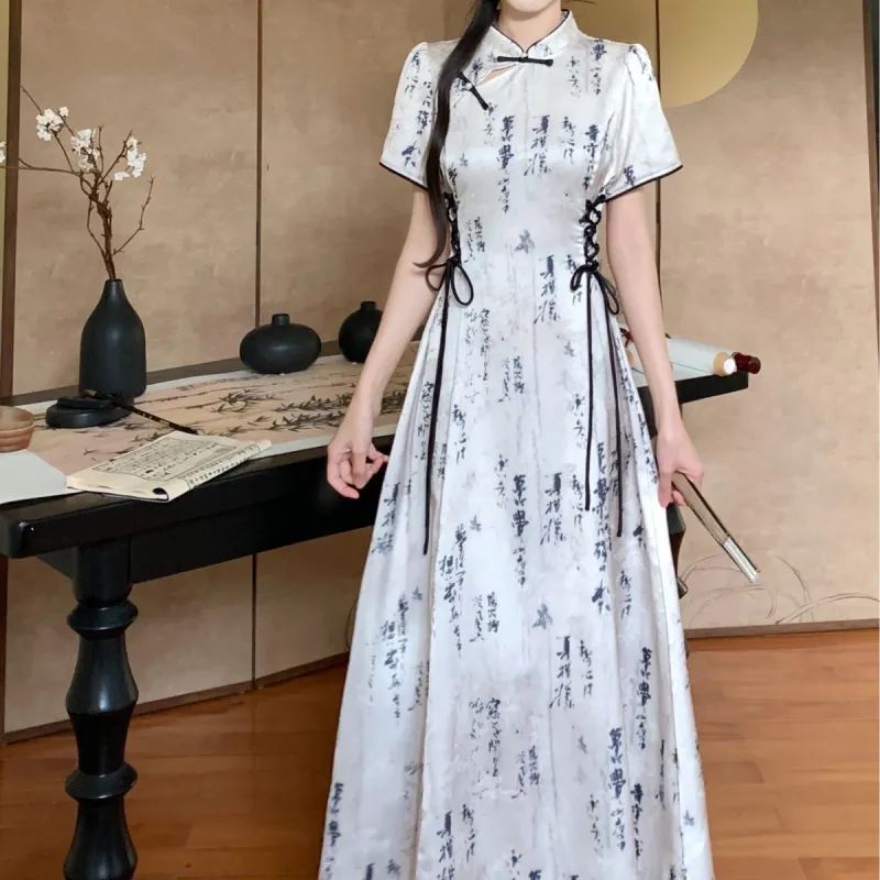 XIANSINIAO Short Sleeved Dress Women's-3
