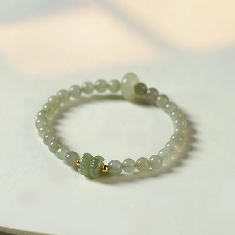 SHUZHUO Hetian Jade Bracelets White Jade/Pale Greenish White Jade Unisex-3
