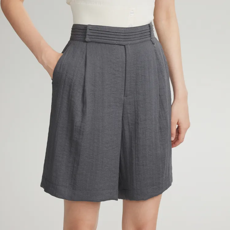 ELLE Casual Shorts Fall Women's Gray-5