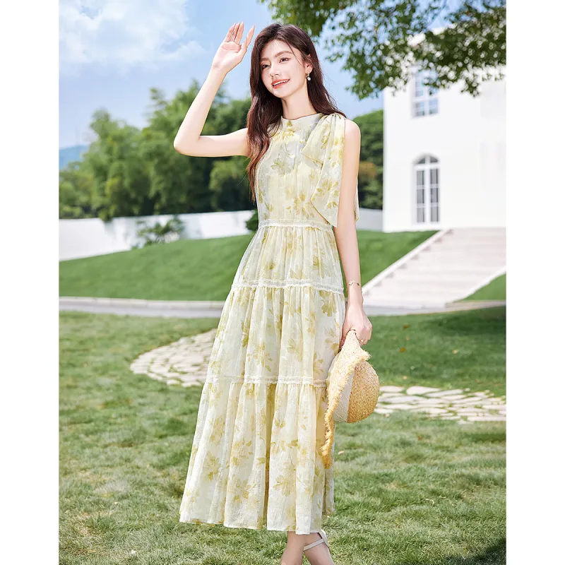 Like The Age Of Water Sleeveless Dress Regular Women's Green-3