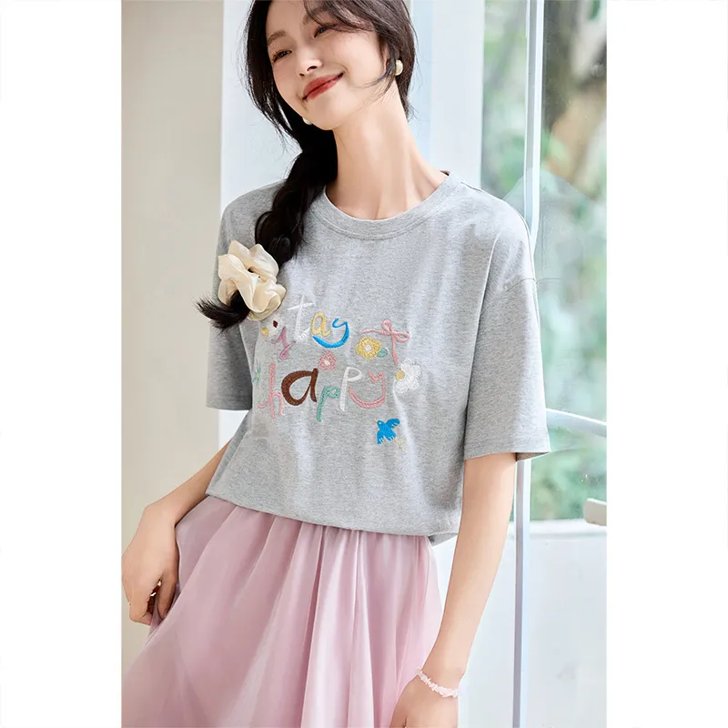 SENTUBILA Drop Shoulder Sleeve T Shirt Women's-5