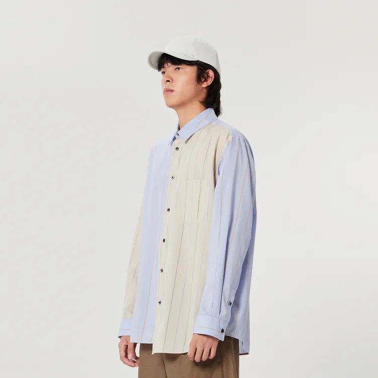 CROQUIS Shirts Unisex 981 Light Blue Stripes/Plaid-4