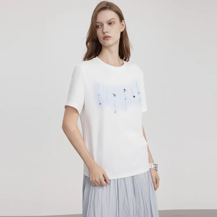 ELLE T Shirts Women's White-5