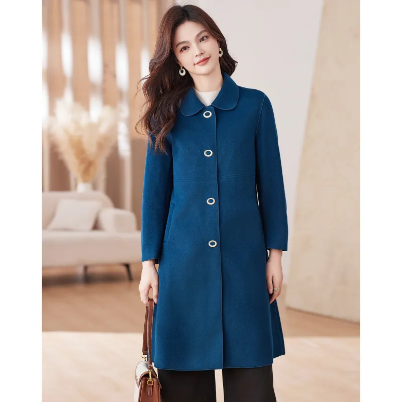 Like The Age Of Water Velvet feel Coat Women's Blue-1