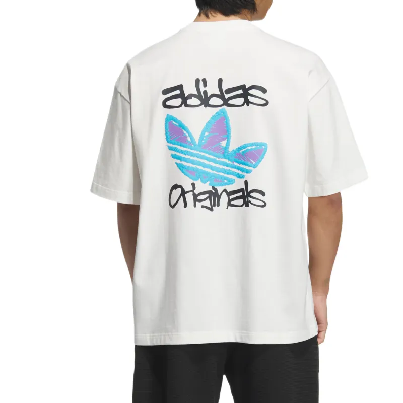 Adidas Originals Trefoil Graphic T Shirt Men's White-2