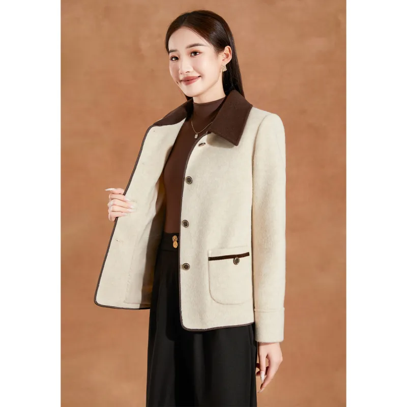 Mylan Cropped Coats Women's Apricot-3