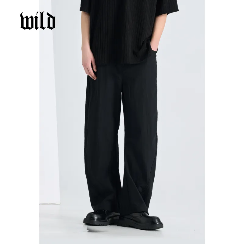 WILD LEADER Casual Pants Men Dull Black[XXKW5138W96]-3
