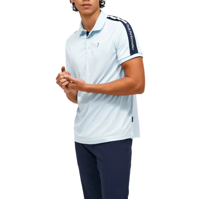 PEAK PERFORMANCE Polo Shirt Men's Misty Blue/Misty Red Shadow Blue-2