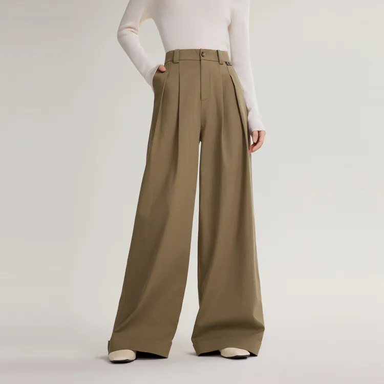 ELLE Casual Pants Women's Coffee-3