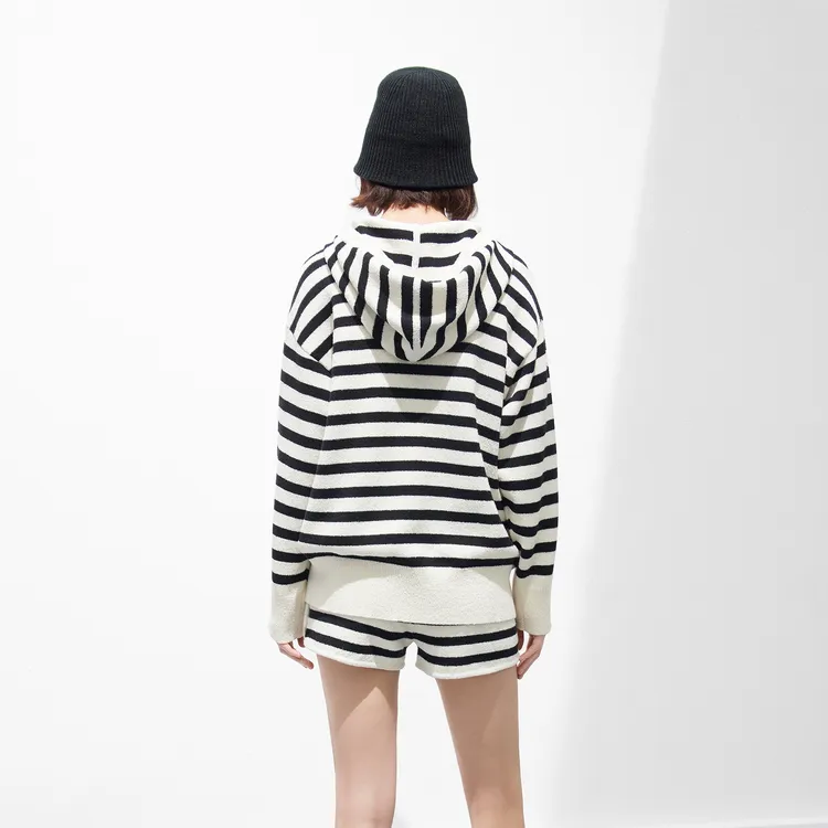 MO&CO Knitwear Women's Black White Stripes-2