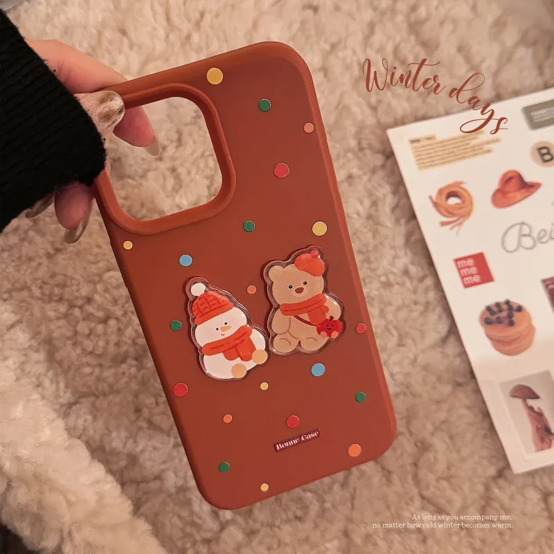 Cuttlefish Grid TPU Material Atmosphere Winter Cartoon Phone Cases Compatible With Apple 15/16/14/13/12/11-4