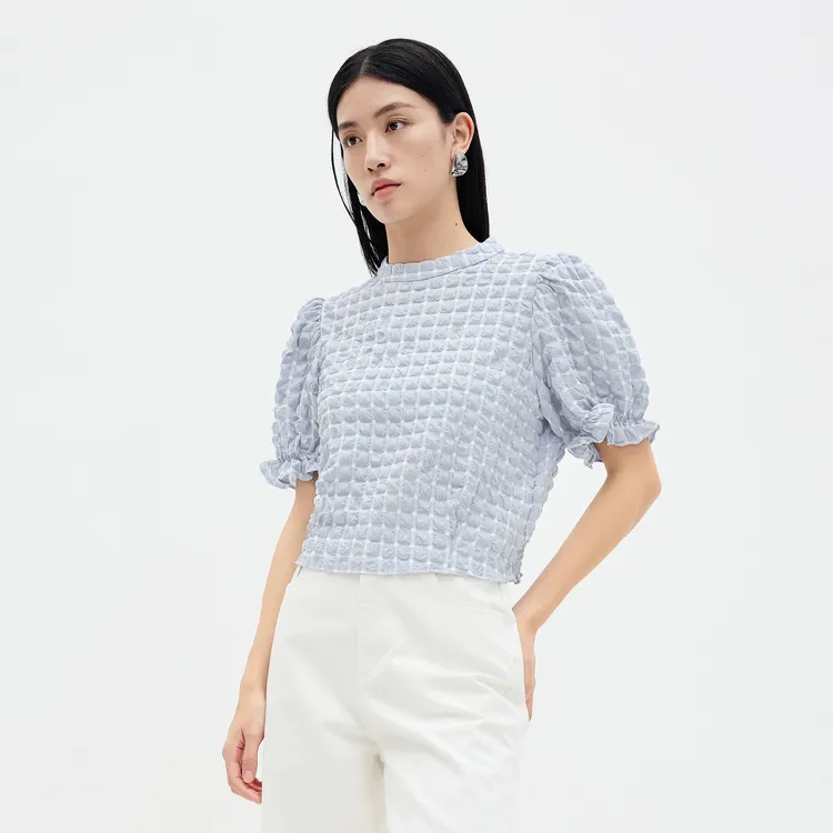 SHUIYUNJIAN Puff Sleeve T Shirt Women's-9