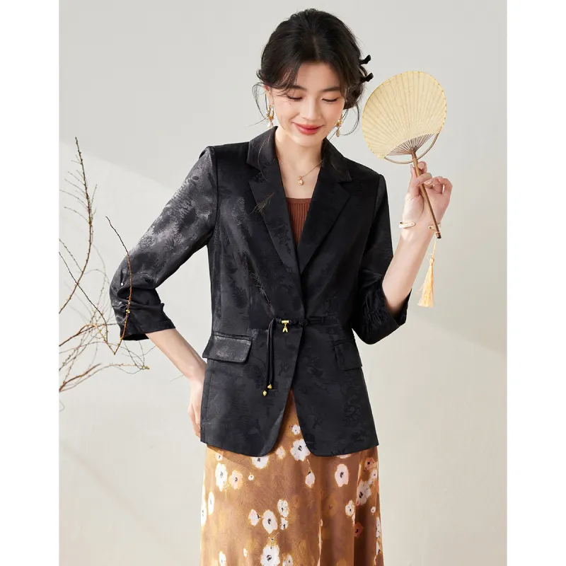 Like The Age Of Water Velvet feel Coat Women's Black-3