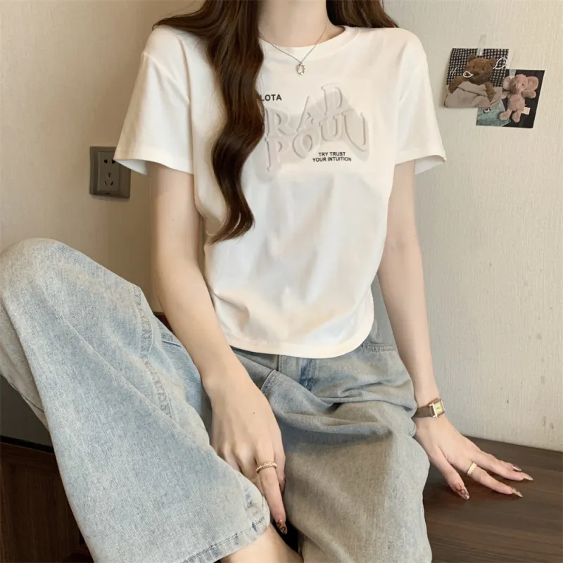 XIANSINIAO Drop Shoulder Sleeve T Shirt Women's-3