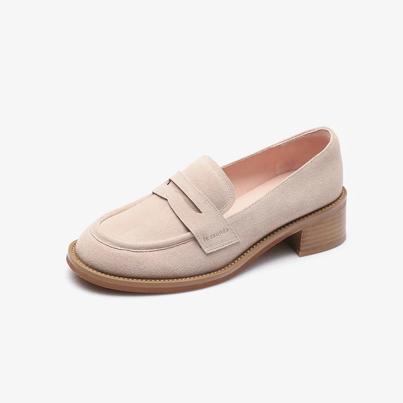 LE SAUNDA Loafers Women's Apricot Pink/Coffee Brown-1