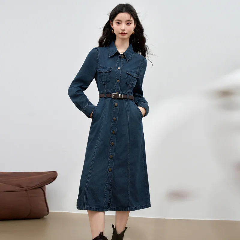 WESTLINK Long Sleeved Dress Women's Blue-2
