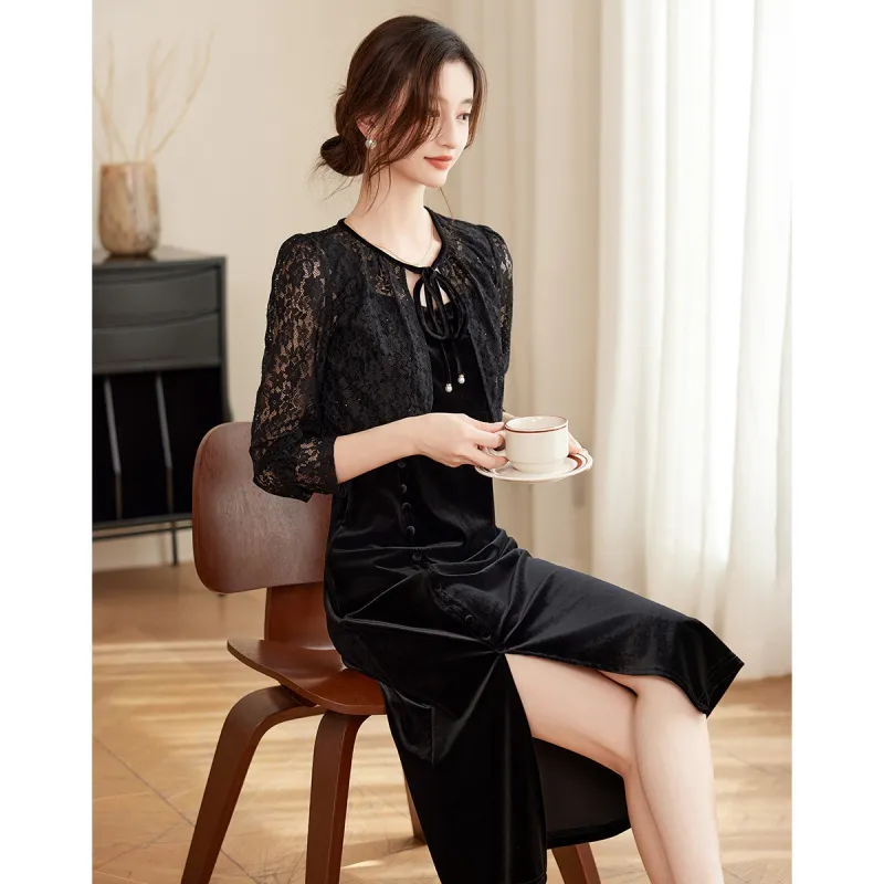 Like The Age Of Water Long Sleeved Dress Loose Fit Women's-5