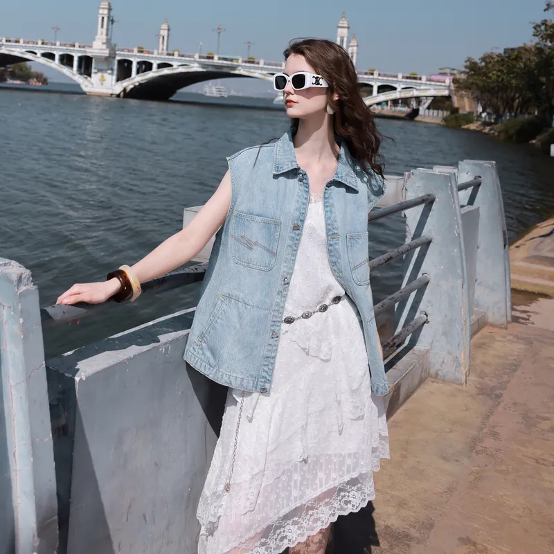 3COLOUR Denim Jackets Women's Glacier Blue-4