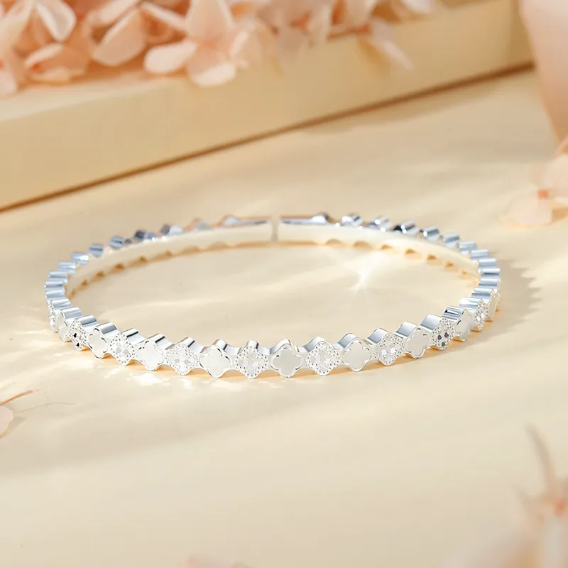 YASHENGZHUBAO 999 Fine Silver Bangles Women's-1