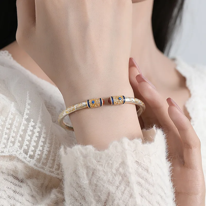 YASHENGZHUBAO 999 Fine Silver Sterling Silver Bracelets Women's-2