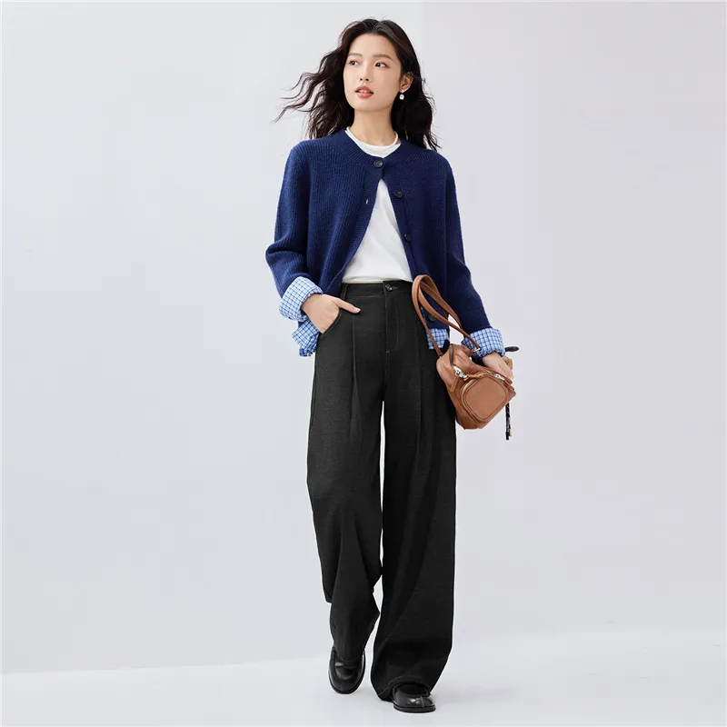 UNIQLO Casual Pants Women's Dark Blue Denim-4