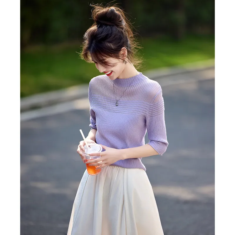 Still quiet Knitwear Women's Purple-1
