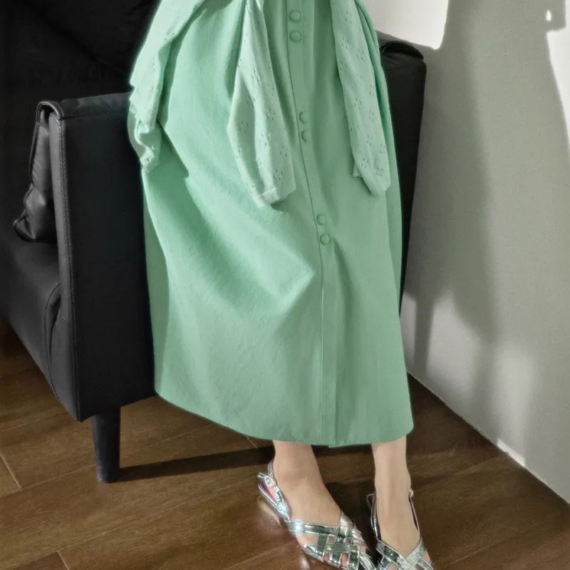 KUOSE Sleeveless Dresses Women's Green-5
