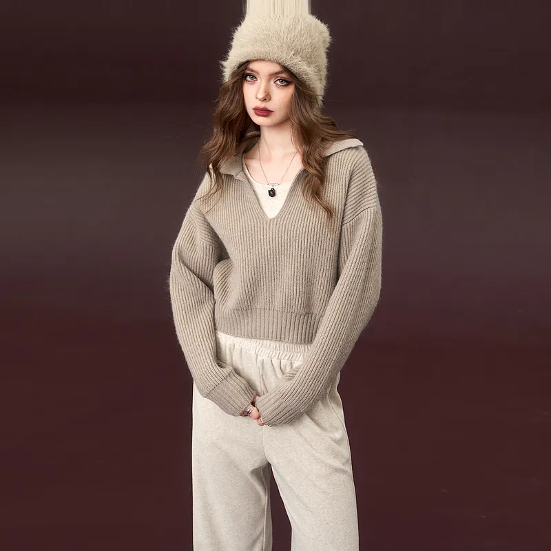 ELF SACK Casual Suits Women's Soft Gray Apricot-2