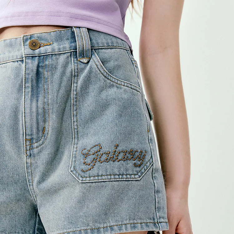 LEDIN Denim Shorts Women's Light Denim Blue-2