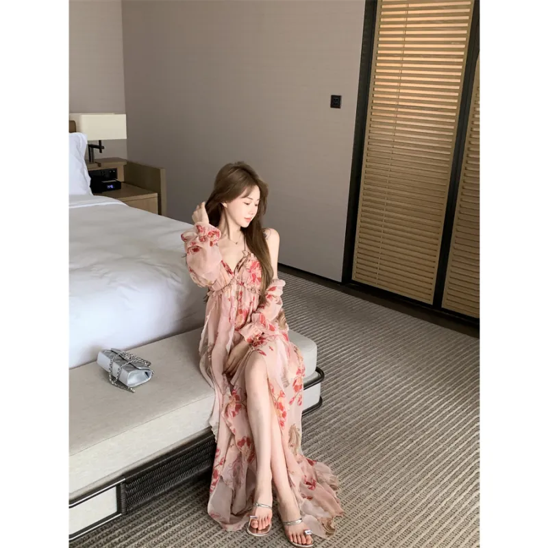 XIANSINIAO Long Sleeved Dress Women's-2