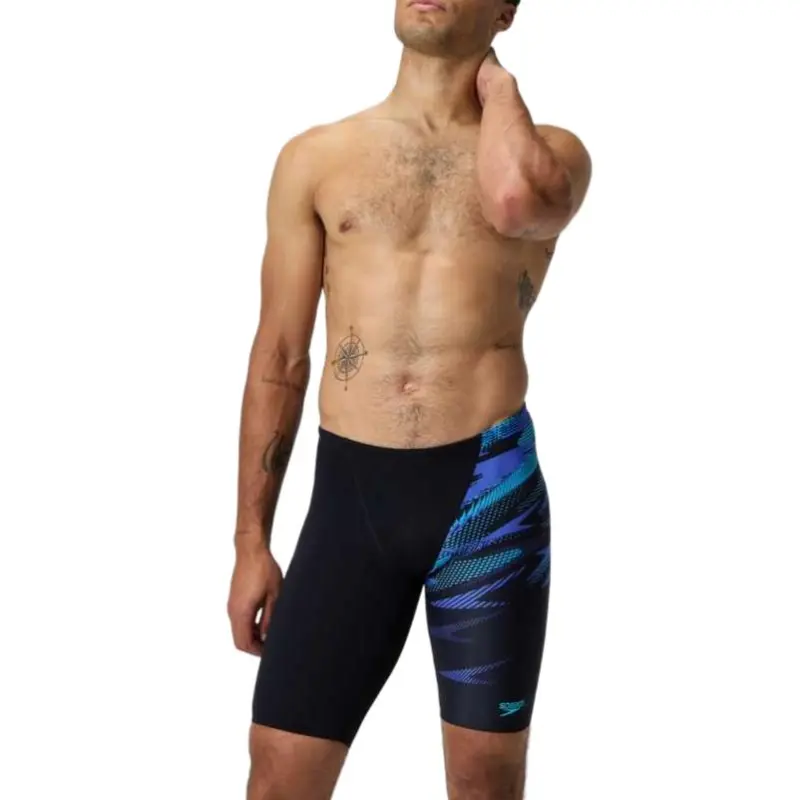 Speedo HyperBoom V Cut Swimming Shorts Men's Black/Blue-4