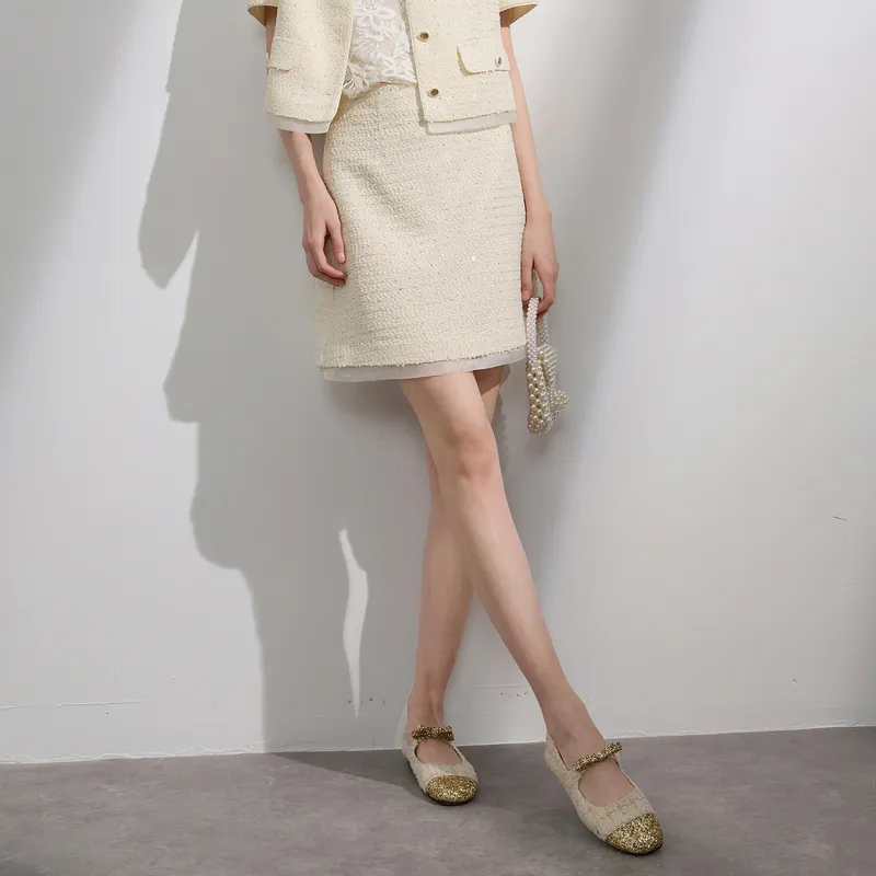 3COLOUR Casual Short Skirts Women's Pearl White-2