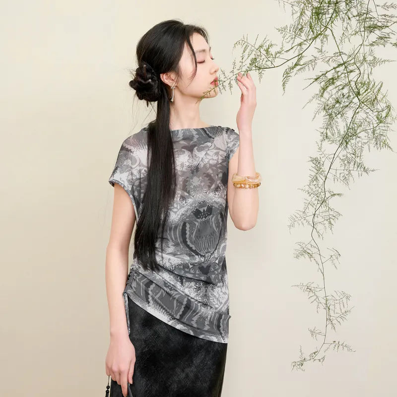 3COLOUR T Shirt Women's Silent Gray Blended-2