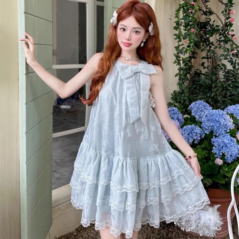 GLEE DIARY Sleeveless Dress Women's Blue-2