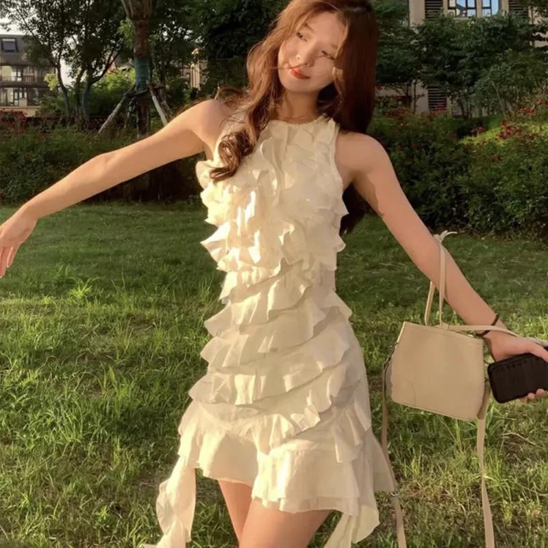 COMMA GIRL Sleeveless Dress Women's White-5