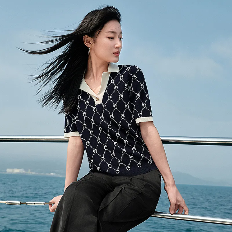 JZ. ANNAKRO Knitwear Women's Floral Dark Blue-2
