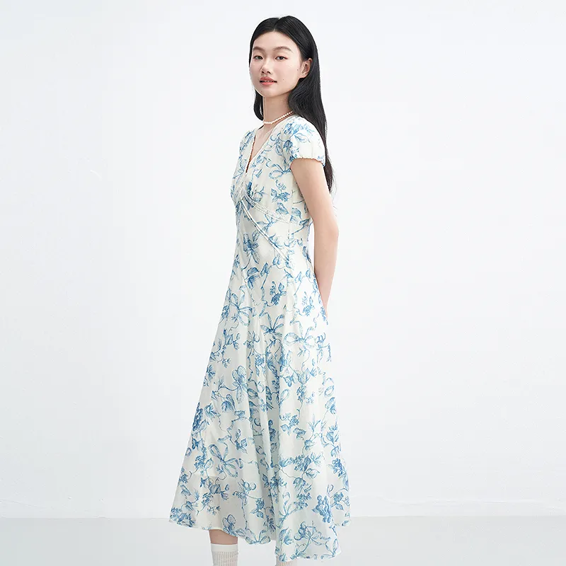 LEDIN Short Sleeved Dress Women's Sail Blue-5