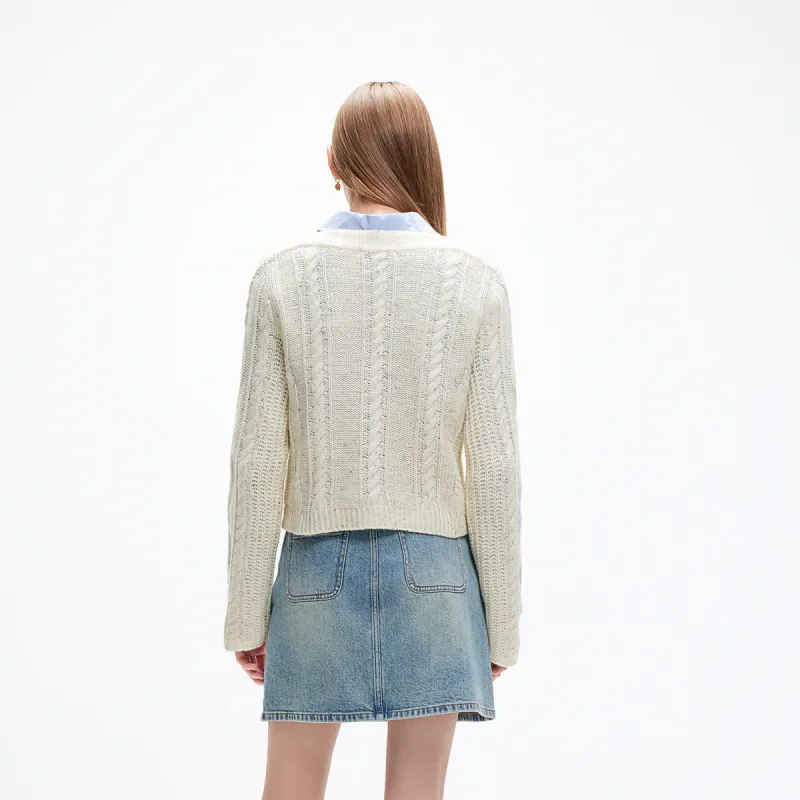 ONLY Knitwear Women's Antique White Color-2