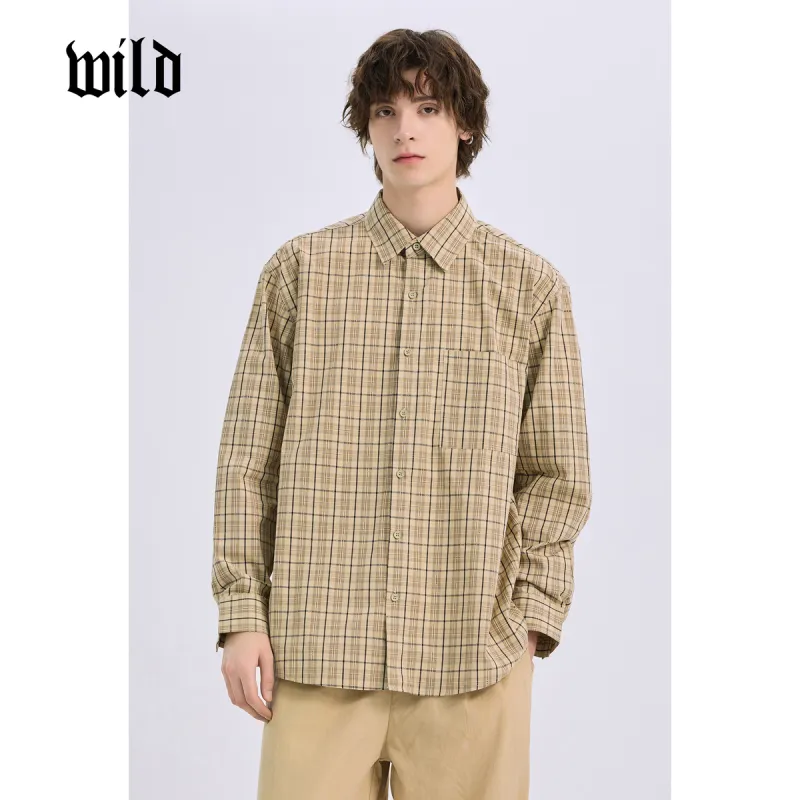 WILD LEADER Shirts Men Khaki[CW51585A24]-2