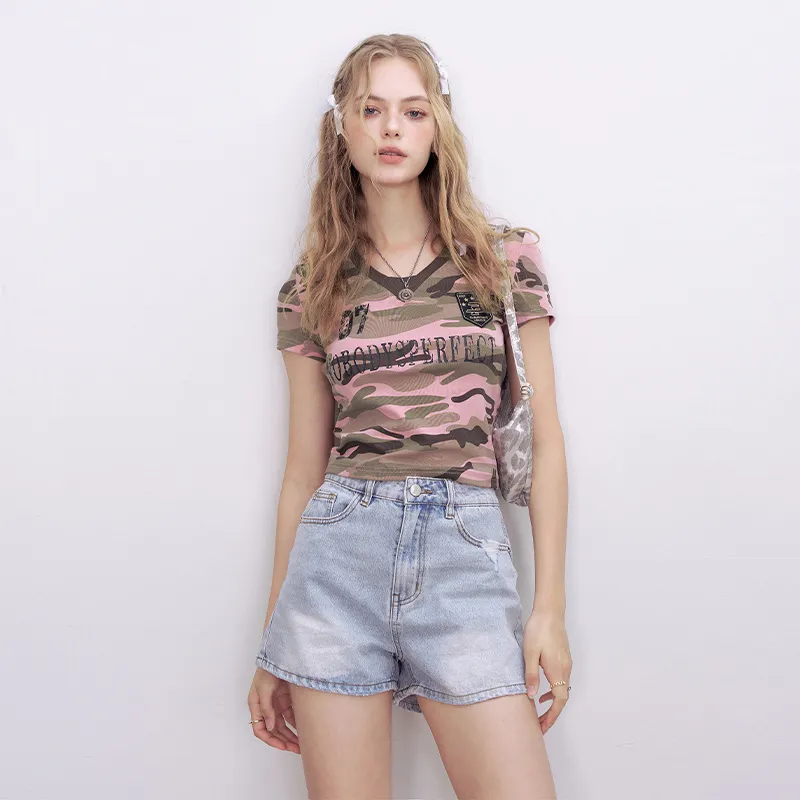 ELF SACK T Shirt Women's Pink Camouflage-4