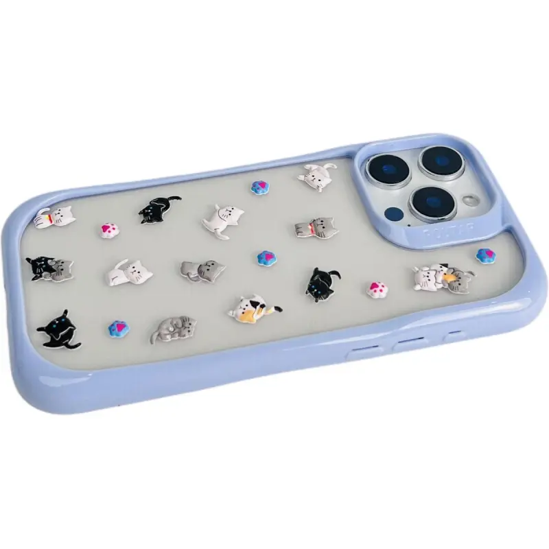 Sopi TPU Material Penguin Kitten DIY Sticker Phone Cases Compatible With IPhone 16/15 Pro Max/Apple 13/14 Pro/Max-7