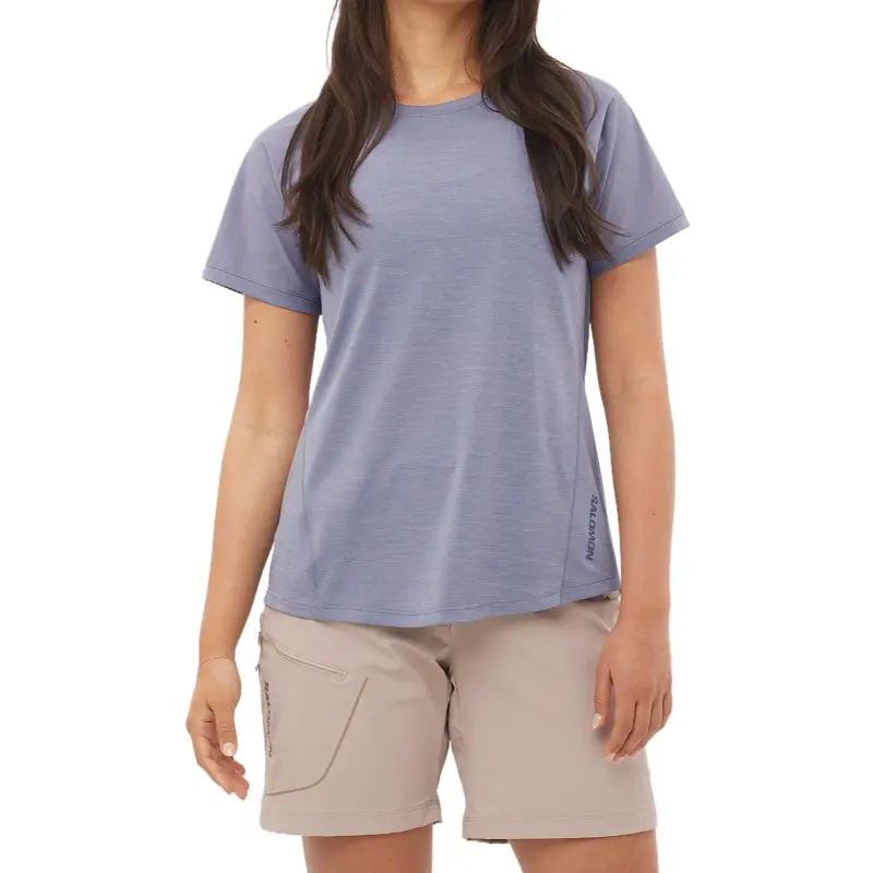 SALOMON OUTLINE Raglan Sleeve T Shirt Women's Granite Blue-1