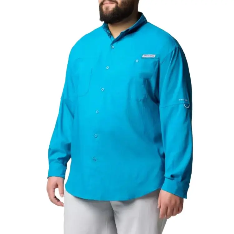 Columbia PFG Tamiami Long Sleeve Shirt - Big Shirt Men's Blue-2